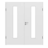 HÖRMANN Drzwi podwójne Bütte Biały Duradecor ProLine z przeszkleniem LA 24 centralnie z ościeżnicą