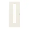 HÖRMANN drzwi przesuwne biel czysta RAL 9010 ProLine z przeszkleniem LA 24 pośrodku