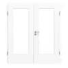KILSGAARD Drzwi podwójne Typ 43 Jesion Biały Lamikor z przeszkleniem z ościeżnicą