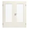 KILSGAARD Drzwi podwójne Typ 43 Białe lakierowane Lamikor z przeszkleniem z ościeżnicą