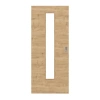 HÖRMANN Drzwi przesuwne z dzikiego dębu poziome Duradecor ProLine z przeszkleniem LA 24 na środku