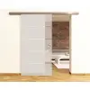 INTERIO zestaw drzwi szklanych przesuwnych Basic Matowy z 4 listwami wraz z systemem
