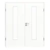 HÖRMANN drzwi 2-skrzydłowe biel ultramatowa Proline Concepto z przeszkleniem LA 24 z ościeżnicą
