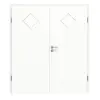 HÖRMANN drzwi dwuskrzydłowe biel ultramatowa Proline Concepto z wycięciem na szybę LA 6 z ościeżnicą