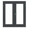 HÖRMANN drzwi dwuskrzydłowe Proline Concepto ultramatowy antracyt z przeszkleniem LA 8 i ościeżnicą