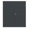 HÖRMANN drzwi dwuskrzydłowe Groove 14 szary antracytowy lakier DesignLine z ościeżnicą