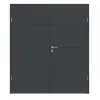 HÖRMANN Drzwi dwuskrzydłowe Groove 34 antracytowe szare lakier DesignLine z ościeżnicą