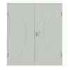 HÖRMANN Drzwi dwuskrzydłowe Groove 49 szare RAL 7035 lakier DesignLine z ościeżnicą