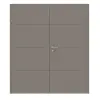 HÖRMANN Drzwi dwuskrzydłowe Groove 34 taupe RAL 7048 Lakier DesignLine z ościeżnicą