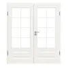 HÖRMANN drzwi dwuskrzydłowe Carolina 5 biały lakier ClassicLine z przeszkleniem LA 3 szprosem 2/4 z ościeżnicą