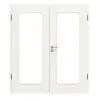 HÖRMANN Drzwi dwuskrzydłowe Georgia 1, biały lakier, ClassicLine, z przeszkleniem LA z ościeżnicą