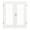 HÖRMANN Drzwi dwuskrzydłowe Georgia 1, biały lakier, ClassicLine, z przeszkleniem LA szpros 2/4 z ościeżnicą