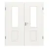 HÖRMANN Drzwi dwuskrzydłowe Georgia 5, biały lakier, ClassicLine, z przeszkleniem LA z ościeżnicą