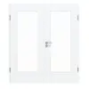 CLASSEN drzwi dwuskrzydłowe białe struktura CPL 4.3 z przeszkleniem z ościeżnicą