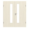 HÖRMANN Drzwi podwójne Szczotkowana Pinia Duradecor ProLine z przeszkleniem LA 24 po stronie zamka z ościeżnicą