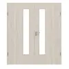 HÖRMANN Drzwi dwuskrzydłowe, szczotkowany dąb solny, Duradecor ProLine, z przeszkleniem LA 24 po stronie zamka z ościeżnicą