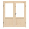 RADEX Drzwi podwójne Typ 6002-LA Świerk Lite drewno w zestawie z ościeżnicą