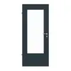 Drzwi WESTAG do pomieszczeń mokrych w kolorze szarym tytanowym A 416 PortaLit CPL z przeszkleniem LA-DIN