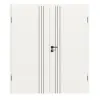 Drzwi dwuskrzydłowe Linea Black 01 biały lakier RAL 9016 z ościeżnicą