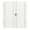 Drzwi dwuskrzydłowe Linea Black 08 biały lakier RAL 9016 z ościeżnicą