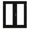 HÖRMANN Drzwi dwuskrzydłowe czarne RAL 9005 lakier ProLine z przeszkleniem LA-8 z ościeżnicą