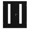 HÖRMANN Drzwi dwuskrzydłowe czarne RAL 9005 lakier ProLine z przeszkleniem LA-24 z ościeżnicą