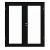 HÖRMANN Drzwi dwuskrzydłowe czarne RAL 9005 lakier ProLine z przeszkleniem LA-27 z ościeżnicą