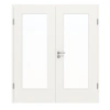 Drzwi dwuskrzydłowe Basic biały lakier podobny do RAL 9016 4.17 z przeszkleniem z ościeżnicą