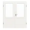 CLASSEN Drzwi dwuskrzydłowe Classic 3.18, biały lakier, z przeszkleniem i ościeżnicą