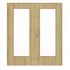Drzwi dwuskrzydłowe Basic 4.17, dąb Riviera, folia dekoracyjna, z przeszkleniem z ościeżnicą