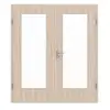 Drzwi dwuskrzydłowe Basic 4.17, dąb Sonoma, folia dekoracyjna, z przeszkleniem z ościeżnicą