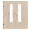 Drzwi dwuskrzydłowe Basic 4.18, dąb Sonoma, folia dekoracyjna, z przeszkleniem z ościeżnicą