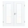 CLASSEN Drzwi dwuskrzydłowe 4.5, CPL, białe z strukturą, z przeszkleniem i ościeżnicą