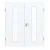 CLASSEN drzwi dwuskrzydłowe białe struktura CPL 4.6 z przeszkleniem z ościeżnicą