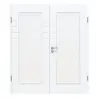 CLASSEN Drzwi dwuskrzydłowe 4.9, CPL, białe z strukturą, z przeszkleniem i ościeżnicą