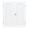 CLASSEN Drzwi dwuskrzydłowe 4.10, CPL, białe ze strukturą, z przeszkleniem i ościeżnicą
