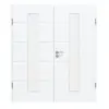 CLASSEN Drzwi dwuskrzydłowe białe z bielą strukturalną CPL 4.11 z przeszkleniem i ościeżnicą
