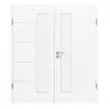 CLASSEN Drzwi dwuskrzydłowe 4.12, CPL, białe ze strukturą, z przeszkleniem i ościeżnicą