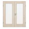 CLASSEN drzwi dwuskrzydłowe akacja jasna CPL 4.7 z wycięciem na szybę i ościeżnicą