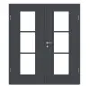 CLASSEN Drzwi dwuskrzydłowe Grafit CPL 4.5 z przeszkleniem z ościeżnicą