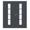 CLASSEN Drzwi dwuskrzydłowe Grafit CPL 4.6 z przeszkleniem z ościeżnicą