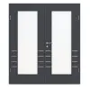 CLASSEN Drzwi dwuskrzydłowe Graphit CPL 4.10 z przeszkleniem i ościeżnicą