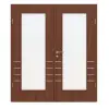 CLASSEN Drzwi dwuskrzydłowe 4.10, CPL, orzech włoski, z przeszkleniem z ościeżnicą