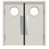 HÖRMANN Kompletny zestaw stalowych drzwi wahadłowych dwuskrzydłowych wielofunkcyjnych MZ-2 z okrągłym wycięciem na szybę, wraz z ościeżnicą ramową