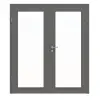 HÖRMANN drzwi dwuskrzydłowe szary stalowy RAL 7037 lakierowane ProLine z przeszkleniem LA-27 z ościeżnicą