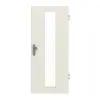 JELD-WEN drzwi wejściowe do mieszkania biały lakier DuriTop CPL z otworem na środku