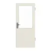 JELD-WEN drzwi wejściowe do mieszkania biały lakier DuriTop CPL ze stylowym otworem świetlnym
