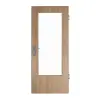 JELD-WEN drzwi wejściowe do mieszkania dąb wędzony DuriTop CPL z przeszkleniem LÖ-23