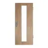 JELD-WEN drzwi wejściowe do mieszkania dąb wędzony DuriTop CPL z otworem na środku