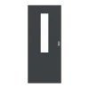 HÖRMANN Drzwi przesuwne Antracyt RAL 7016 Lakier ProLine z przeszkleniem LA-4 na środku